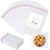 300 Pcs Cookie Bags with Seal, 4x6 Inches Self Sealing Cellophane Bags, Clear Cookie Bag Resealable Treat Bags for Packaging Cookies, Candy, Gifts, Favors, 3 Mils Individual Self Adhesive Wrappers view 1