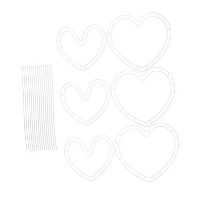 CHILDWEET 6set Heart Shape Wreath Forms Bulk Crafts DIY Floral Wreath Making Frame Kit