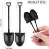 20 Pcs Mini Shovel Shape Spoons Black Shovels Spoons for Ice Cream, Cake, Yogurt, Halloween, Christmas Party Supplies view 2