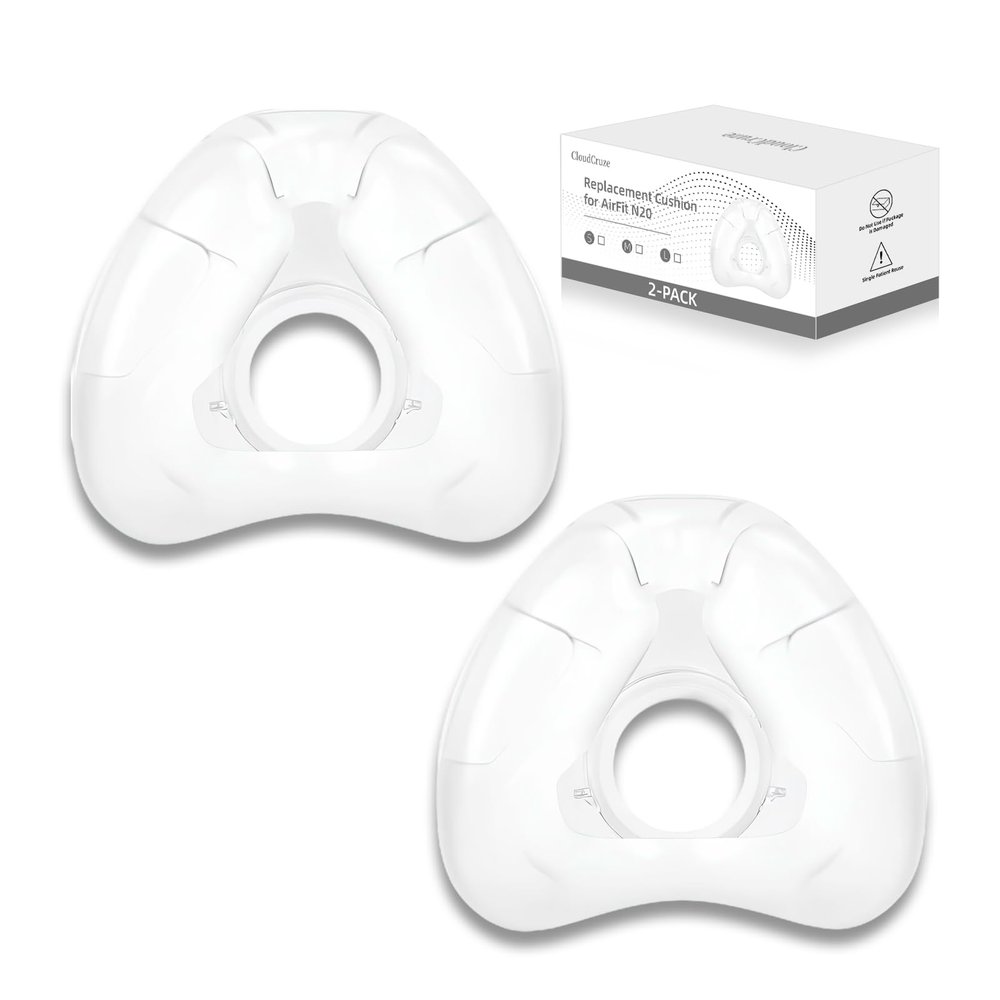 2 Pack Replacement Nasal Cushion for ResMed AirFit N20, Compatible with Original Frame, Reliable Seal and Durable Replacement Supplies, Large