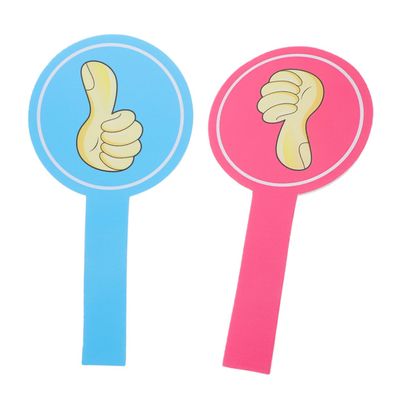Housoutil 2pcs Classroom Voting Thumbs Down Paddles Foam Student Interaction Tools for Teacher Feedback Engagement and Interactive Learning Activities Blue Pink