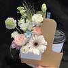 10PCS Paper Flower Bouquet Bags with Handle, Waterproof Bouquet Flower Wrapping Boxes for Mother's Day Wedding Birthday Anniversary Valentine Day view 4