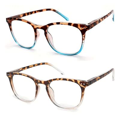 Reading Glasses, Women's Sexy Leopard Print Reading Glasses, Peshoriadm Readings Glassess For Women (Blue+Transparent,+1.5)