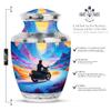Remembrate Motorcycle Burial Urn for Human Ashes Adult Men and Women - Blue Funeral Urns for Ashes Adult Male Large 10 Inch & 3 Inch Set - Human Cremation Urn for Daughter and Son view 2
