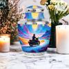 Remembrate Motorcycle Burial Urn for Human Ashes Adult Men and Women - Blue Funeral Urns for Ashes Adult Male Large 10 Inch & 3 Inch Set - Human Cremation Urn for Daughter and Son view 4