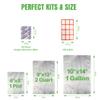 100 Count 1 Gallon Mylar Bags with Labels, 20-10''x14''/35-8''x12''/45-7''x10'' Heat Sealable Airtight Aluminum Bags, 11 Mil Total Thicker Long-Term Food Storage Pouches Silver view 2