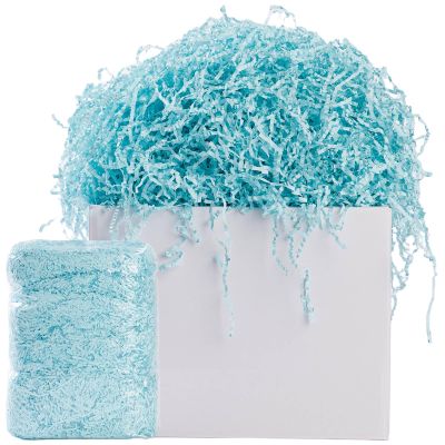 AODESTINY 2.2LBS Crinkle Cut Paper Shred Filler, Shredded Paper for Gift Bag Box Basket, Packing Grass Cushion Crinkle Shred Filler for Christmas Wedding Birthday Bridesmaid Engagement-Blue