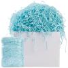 AODESTINY 2.2LBS Crinkle Cut Paper Shred Filler, Shredded Paper for Gift Bag Box Basket, Packing Grass Cushion Crinkle Shred Filler for Christmas Wedding Birthday Bridesmaid Engagement-Blue view 1