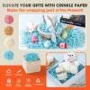 AODESTINY 2.2LBS Crinkle Cut Paper Shred Filler, Shredded Paper for Gift Bag Box Basket, Packing Grass Cushion Crinkle Shred Filler for Christmas Wedding Birthday Bridesmaid Engagement-Blue view 3