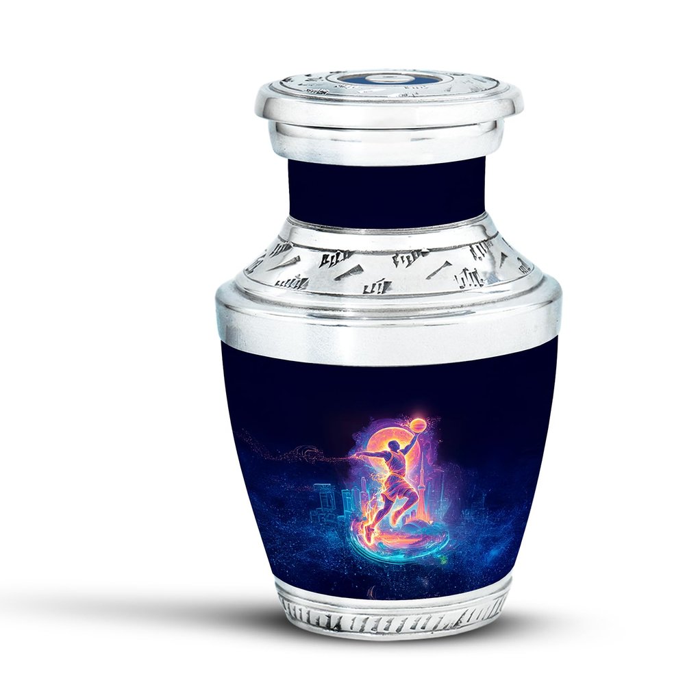 KARYLIZ Basketball Urns for Human Ashes Adult Man 3 Cubic Inches - Small Keepsake for Male Mini Urn for Mom Female Burial Funeral Urns for Adult Ashes Men & Women - Cremation Keepsake Urn 3Inch