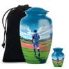 Casketique Baseball Urns for Adult Male & Female Combo - Blue Human Urns for Ashes Adult Female - Cremation Urn for Mom & Dad 1 Large 1 Keepsake Urn - 10 & 3 Inch view 1