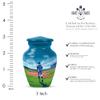 Casketique Baseball Urns for Adult Male & Female Combo - Blue Human Urns for Ashes Adult Female - Cremation Urn for Mom & Dad 1 Large 1 Keepsake Urn - 10 & 3 Inch view 3