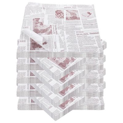 500 Pcs 12 x 12 Inch Deli Wax Paper Sheets Grease Resistant Tray Basket Liners Newsprint Paper Water and Grease Proof Sandwich Wrapping Papers Square Hot Dog Wrappers for Food Baking (White)