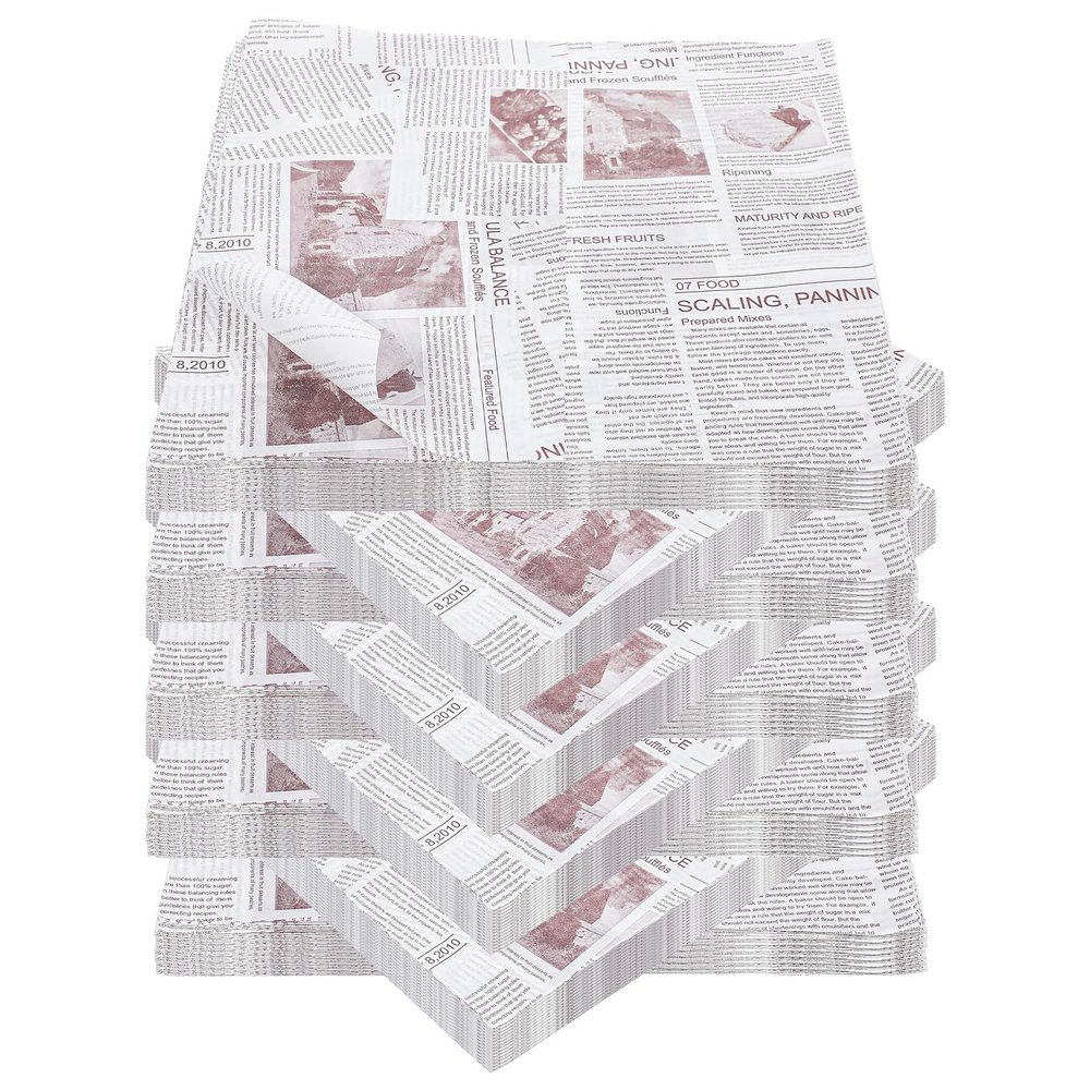 500 Pcs 12 x 12 Inch Deli Wax Paper Sheets Grease Resistant Tray Basket Liners Newsprint Paper Water and Grease Proof Sandwich Wrapping Papers Square Hot Dog Wrappers for Food Baking (White)