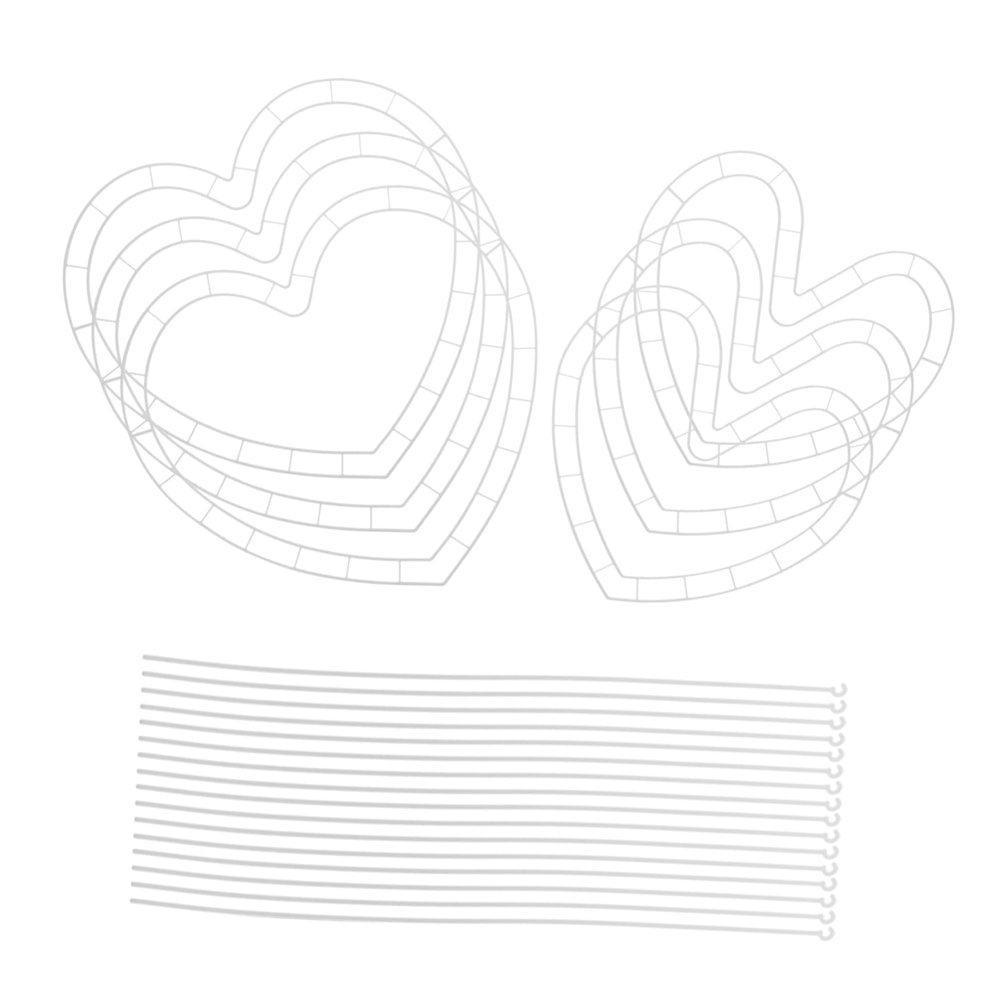 Zerodeko 6set Heart Wreath Frame Plastic Floral Arrangement Holder for DIY Craft Supplies and Wedding Supplies