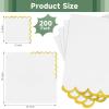 200pack White Cocktail Napkins - 5 Inch Gold Foiled Scalloped Cocktail Napkins, Elegant White and Gold Paper Napkin Beverage Napkin for Wedding, Baby Shower, Bridal Shower, Holiday Party view 2