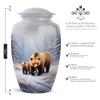 Casketique Bear Cremation Urns for Adult Male Set of 2 - White Funeral Urn for Ashes for Women Set of 1 Large & 1 Keepsake - Memorial Urns for Human Ashes Adult Male - 10 & 3 Inch Combo view 2