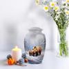 Casketique Bear Cremation Urns for Adult Male Set of 2 - White Funeral Urn for Ashes for Women Set of 1 Large & 1 Keepsake - Memorial Urns for Human Ashes Adult Male - 10 & 3 Inch Combo view 4