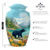 Casketique Bear Burial Urns for Adult Male Set of 2 - Blue Cremation Urns for Adult Ashes Women Set of 1 Large & 1 Keepsake - Wilderness Memorial Funeral Container for Human Ashes - 10 & 3 Inch Combo view 2