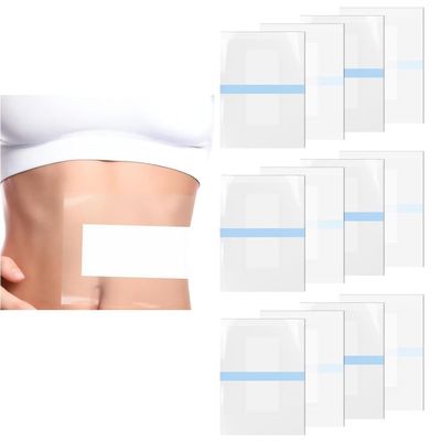 12 Pcs White Castor Oil Pack Wrap, 4.33Inches Self-Adhesive Castor Oil Patches Disposable, Portable Anti Massage Oil Leak(Water-Resistant)