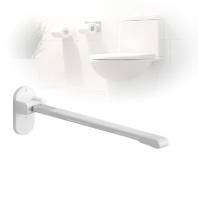Folding Toilet Grab Bar, Designed for People with Limited MobilityFoldable Wall Mounted Safety Support Non Slip Toilet Grab Bar, with Night Light(Beige,Style 1)