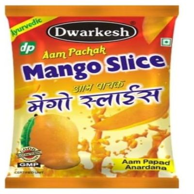 Dwarkesh Aam Pachak Slices Dried Mango Slices 100 gram Pack of 50 Sweet and Savour Chatpati Aaam Slices