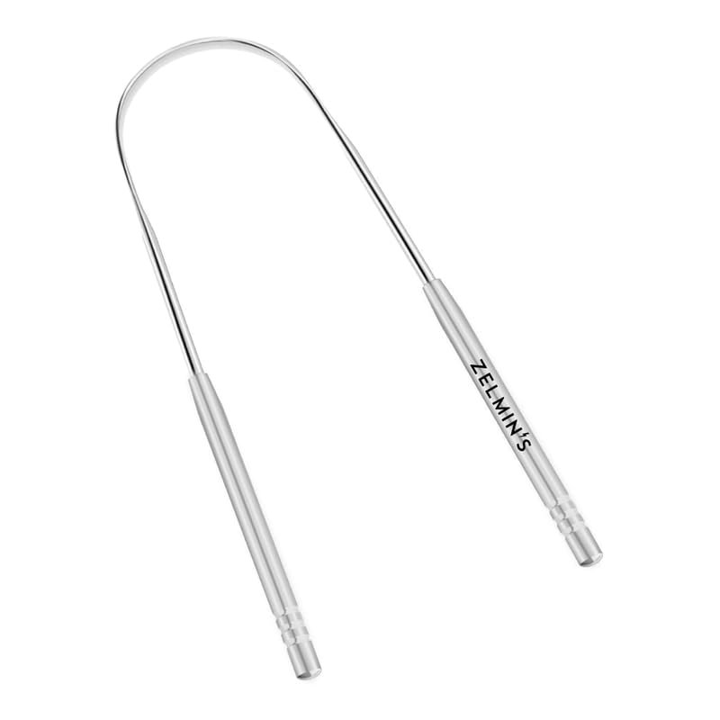Zelmin's Tongue Scraper Dual-Handle Tongue Cleaner for Odor-Free Breath Before Meetings, Meals, Flights & Dates Durable Rust-Resistant Oral Hygiene Tool