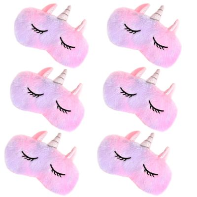6Pack Sleep Mask for Girls, Pink Cute Unicorn Eye Mask for Princess Sleeping,Night Blindfold Bed Eye Covers