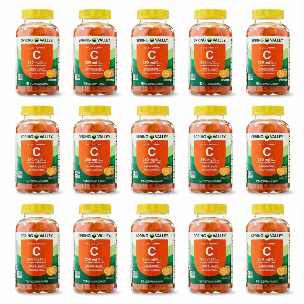 FUSION SHOP STORE Smart choices, meaningful life! Vitamin C 250mg Orange Flavor- Gummies for Adults Immune Health,150ct (Pack of 15)