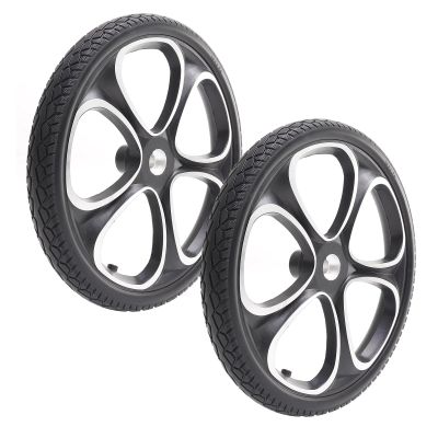 16 Inch Electric Wheelchair Rear Wheel Assembly, 16X1.75 Solid PU Wheelchair Replacement Wheel, Aluminum Alloy Hub, Bearing: 17mm
