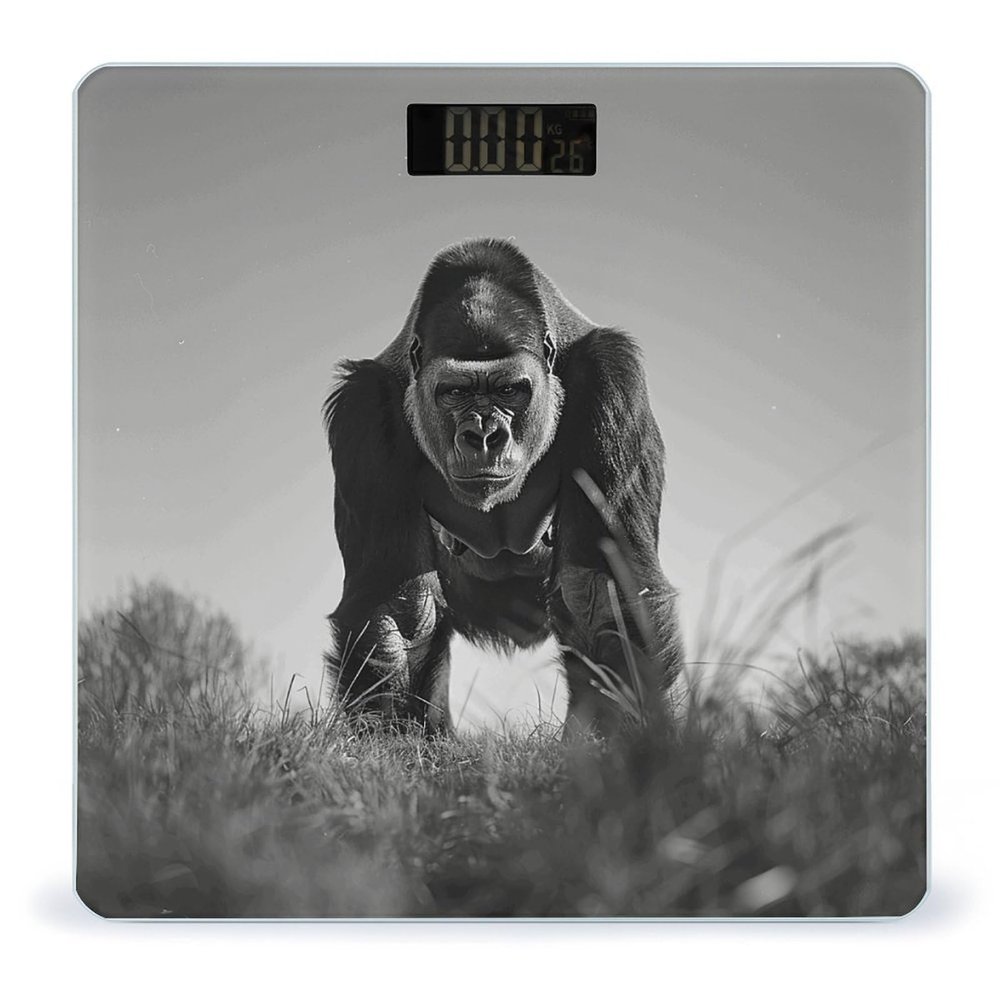 Weighing Scale for Body Weight Scales Digital Scale Portable Smart Gorilla in The Grass Printed Bathroom Scale