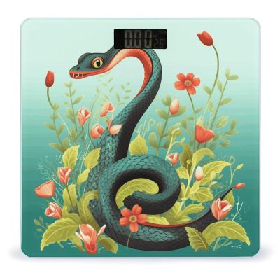 Weighing Scale for Body Weight Scales Digital Scale Portable Smart Snake and Flower Printed Bathroom Scale