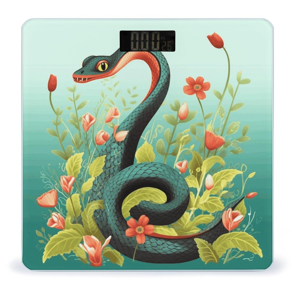 Weighing Scale for Body Weight Scales Digital Scale Portable Smart Snake and Flower Printed Bathroom Scale