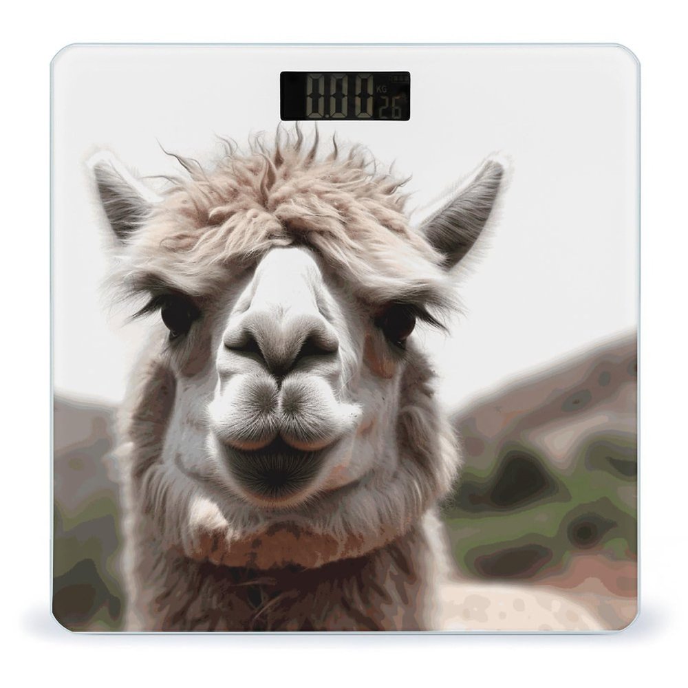 Weighing Scale for Body Weight Scales Digital Scale Portable Smart Funny Alpaca Llama Printed Bathroom Scale