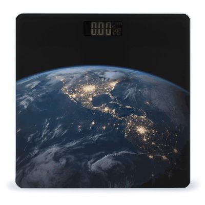Weighing Scale for Body Weight Scales Digital Scale Portable Smart Earth from The Outer Space Printed Bathroom Scale