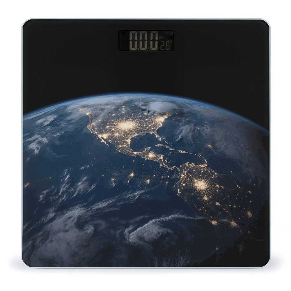 Weighing Scale for Body Weight Scales Digital Scale Portable Smart Earth from The Outer Space Printed Bathroom Scale