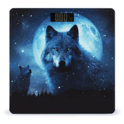 Weighing Scale for Body Weight Scales Digital Scale Portable Smart Wolfs Printed Bathroom Scale