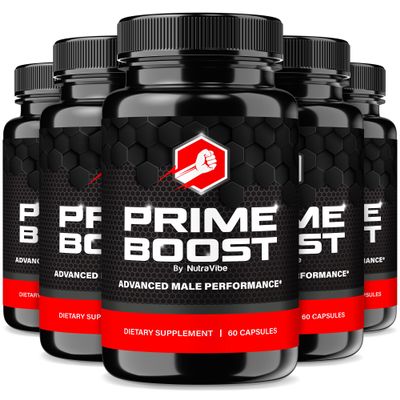 (5 Pack) Prime Boost Advanced Daily Formula for Men with Premium Ingredients to Support Mens Energy, Male Performance & Stamina | Just 2 Easy-to-Swallow Pills for Everyday Wellness (300 Capsules)