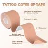 2 Pcs Scar Tattoo Cover Up Tape For Skin Scars Wrinkles Belly Muscle Tattoo Cover Up Silicona Para Cicatrices Concealing Women Silicon Kinesiology Uncut Tape Perfectly Sticky Beige view 2