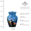 Casketique Unicorn Burial Urns for Adult Male Set of 2 - Blue Cremation Urn for Ashes for Women Set of 1 Large & 1 Keepsake - Yellow Decorative Funeral Container for Ashes of Loved One - 10 & 3 Inch view 3
