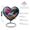 Casketique Unicorn Cremation Urns for Adult Ashes Women Set of 2 - Purple Burial Urns for Ashes for Women 1 Large 1 Keepsake - Pink Flower Memorial Funeral Gift for Mom & Dad - 8 & 3 Inch view 2