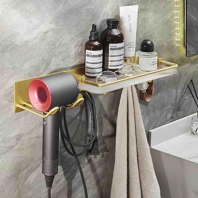 MZGYYD Hair Dryer Rack Bracket Toilet Free Punching Wall Hanging Bathroom Placement Hair Dryer Hanger