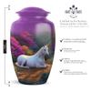 Casketique Unicorn Cremation Urns for Adult Ashes Women Set of 1 Large & 1 Keepsake - Purple Memorial Burial Urns for Adult Male Set of 2 - Pink Flower Funeral Urn for Ashes - 10 & 3 Inch Combo view 2