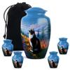 Casketique Cat Burial Urn for Ashes for Women - Blue Cremation Urns for Adult Male 1 Large 4 Keepsake - Wilderness Companion Burial Urn for Human Ashes - Funeral Urns for Adult Female - 10 & 3 Inch view 1