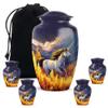 Casketique Unicorn Burial Urn for Ashes Adult Male - Blue Urns for Human Ashes Adult Female 1 Large 4 Keepsake - Yellow Cremation Urn - Funeral Gift - 10 & 3 Inch view 1