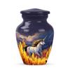 Casketique Unicorn Burial Urn for Ashes Adult Male - Blue Urns for Human Ashes Adult Female 1 Large 4 Keepsake - Yellow Cremation Urn - Funeral Gift - 10 & 3 Inch view 2