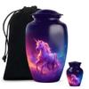 Casketique Unicorn Burial Urns for Human Ashes Adult Man Set of 1 Large & 1 Keepsake - Pink Memorial Cremation Urn for Ashes for Women Set of 2 - Blue Funeral Urn for Burial - 10 & 3 Inch Combo view 1