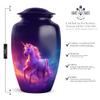 Casketique Unicorn Burial Urns for Human Ashes Adult Man Set of 1 Large & 1 Keepsake - Pink Memorial Cremation Urn for Ashes for Women Set of 2 - Blue Funeral Urn for Burial - 10 & 3 Inch Combo view 2