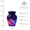 Casketique Unicorn Burial Urns for Human Ashes Adult Man Set of 1 Large & 1 Keepsake - Pink Memorial Cremation Urn for Ashes for Women Set of 2 - Blue Funeral Urn for Burial - 10 & 3 Inch Combo view 3