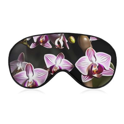 Light Blocking Bell Orchid Pattern Sleep Mask for Men and Women with Adjustable Elastic Strap Eye Mask for Side Sleepers